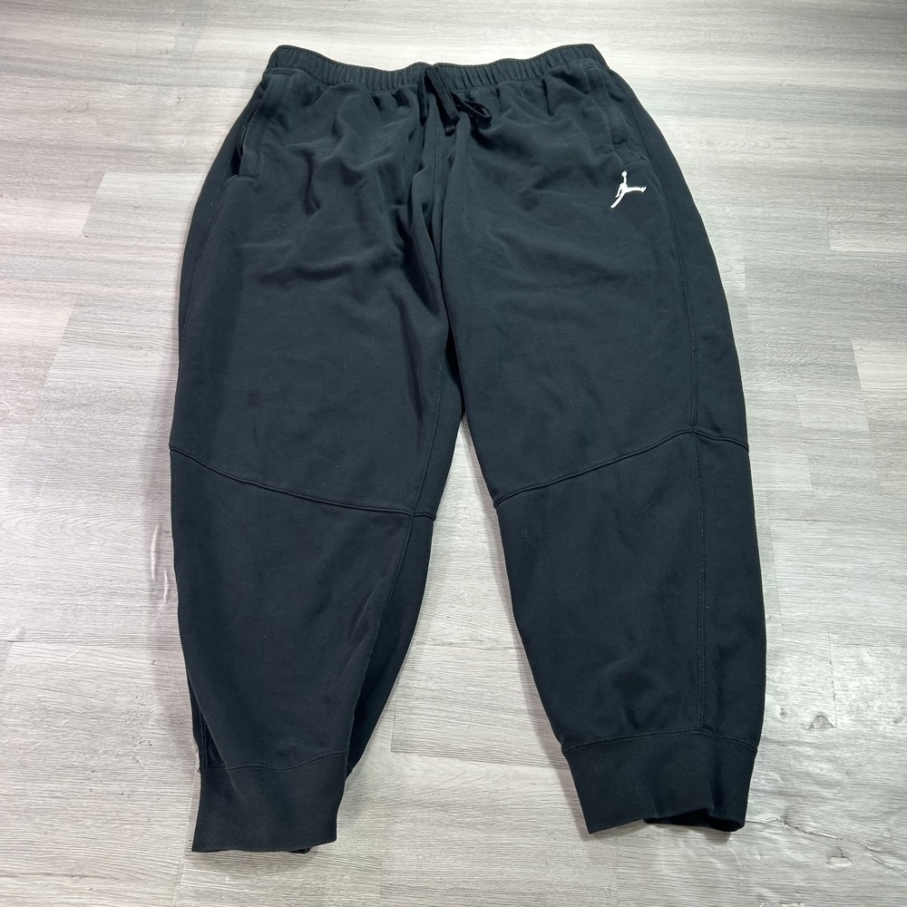 Jordan Dri-FIT Sweatpants Mens 2XL Black Fleece Jogger Zip Pocket DQ7332-010